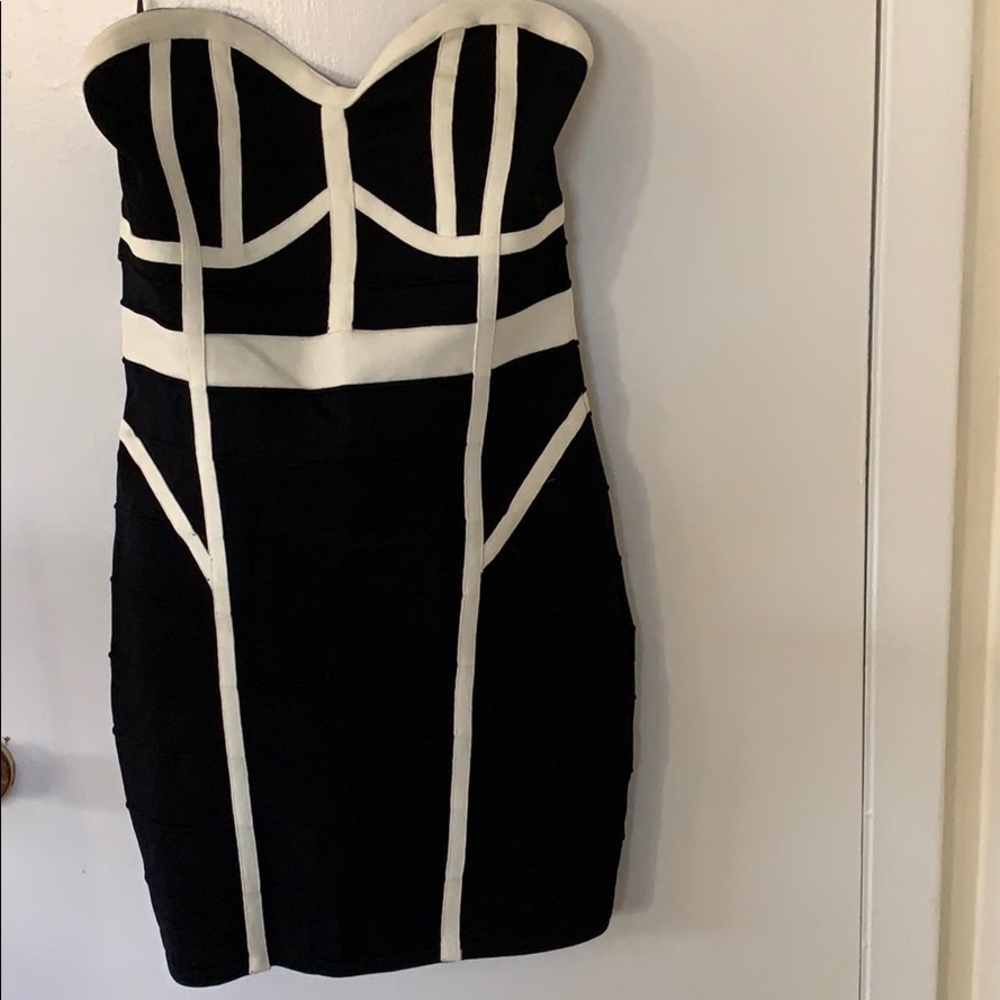 Never worn black/white bondage dress